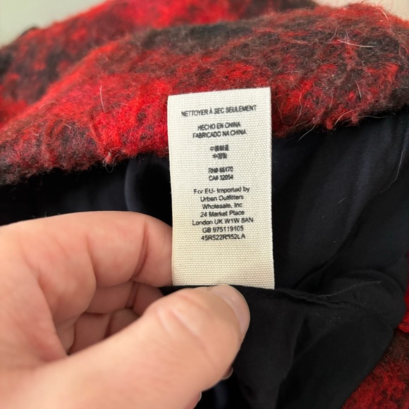 Free people red plaid mini skirt wool blend 0 - Picture 5 of 5